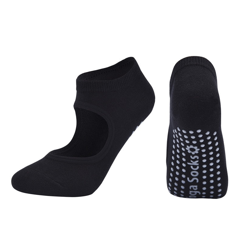 Women High Quality Pilates Socks Anti-Slip Breathable Backless Yoga Socks Ladies Ballet Dance Sports Socks for Fitness Gym